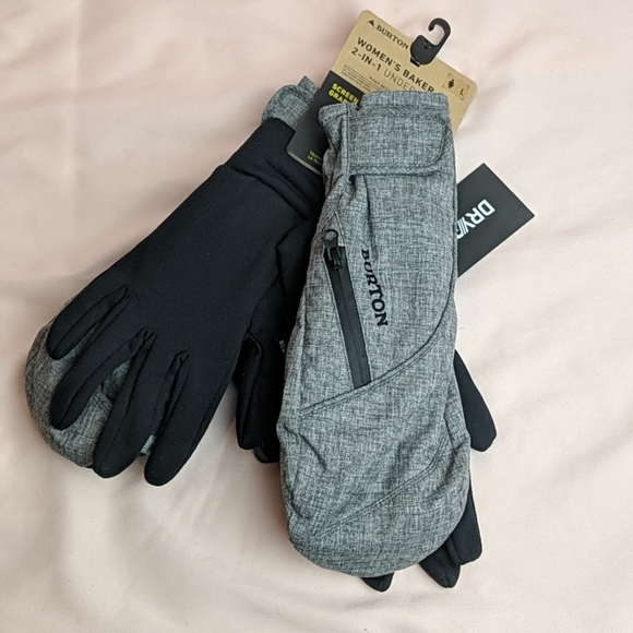 Burton Accessories - Burton Baker 2 in 1 Under Mitten Gloves Large